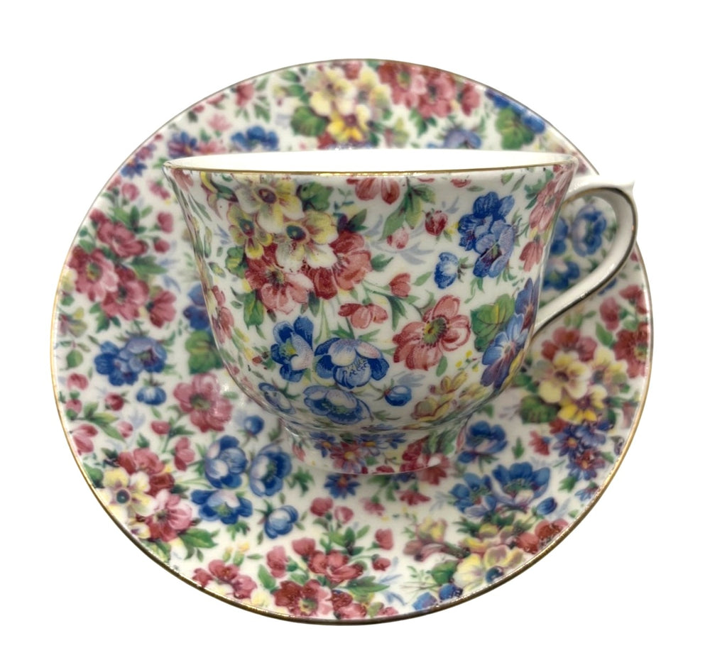 Chintz Floral Bone China Cup & Saucer Set By Colclough Made in England