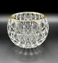 Crystal Clear Glass Votive/Tealight Candle Holder With Gold Rim – Elegant Teardrop Design 3 x 4"