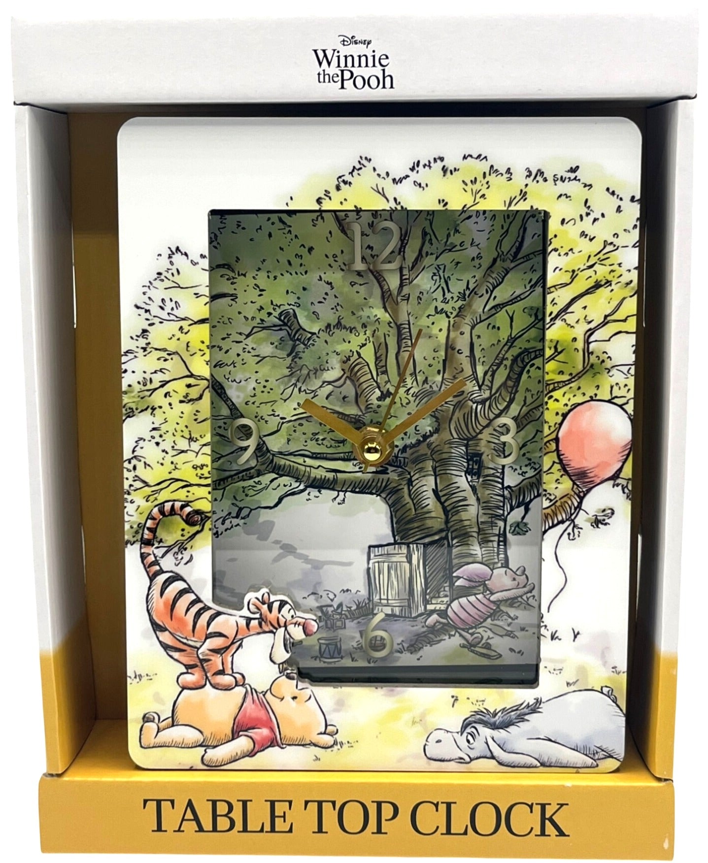 Disney Winnie The Pooh and Friends Tabletop Clock With Analog Display & Colorful Cartoon Design 8" high