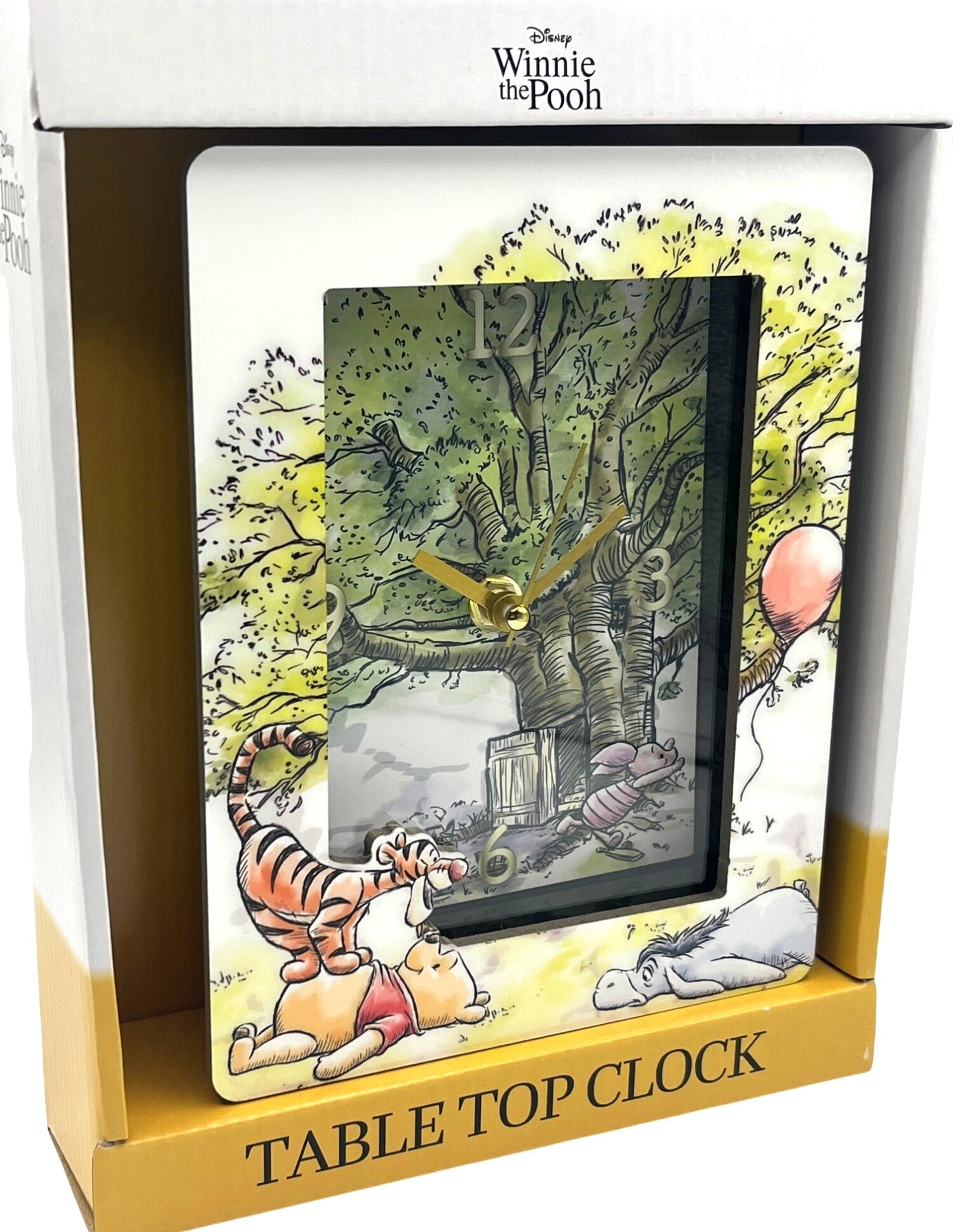 Disney Winnie The Pooh and Friends Tabletop Clock With Analog Display & Colorful Cartoon Design 8" high