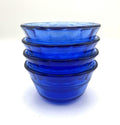 Cobalt Blue Glass Custard Cups Set Of 4 Pyrex 175ml Made In USA Vintage