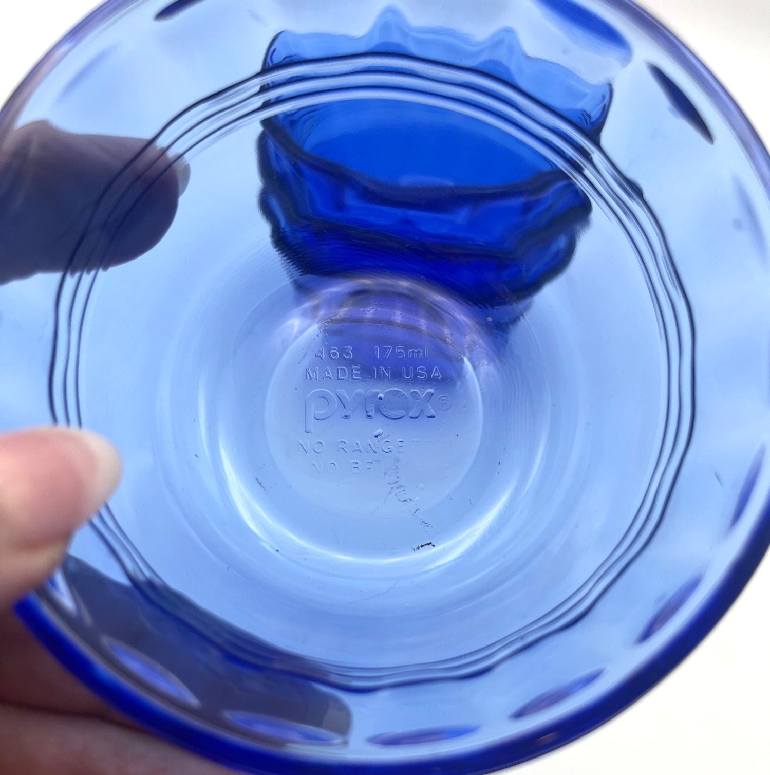 Cobalt Blue Glass Custard Cups Set Of 4 Pyrex 175ml Made In USA Vintage