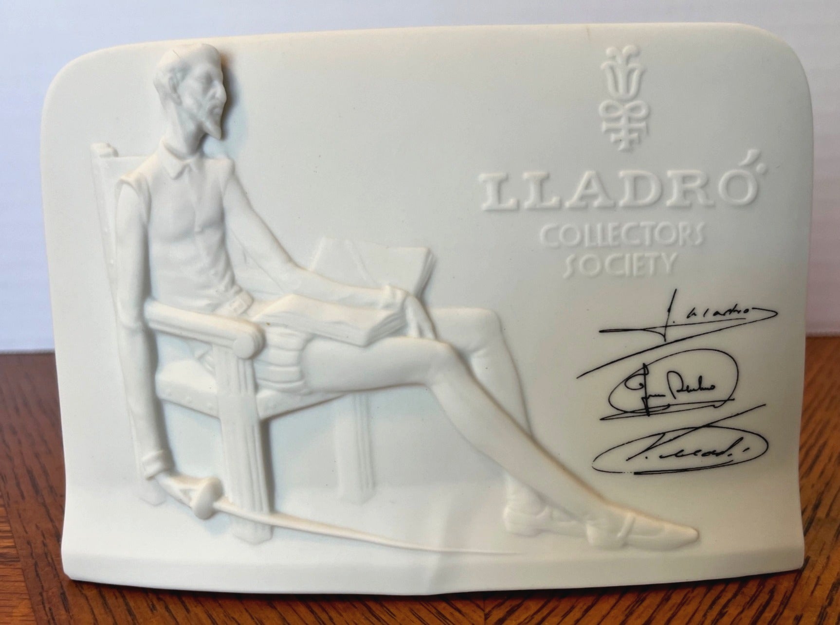 Lladro Don Quixote Collectors Society  Porcelain Plaque Signed Limited Edition 6" wide, 4" high