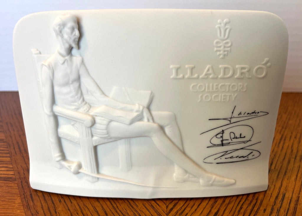 Lladro Don Quixote Collectors Society  Porcelain Plaque Signed Limited Edition 6" wide, 4" high