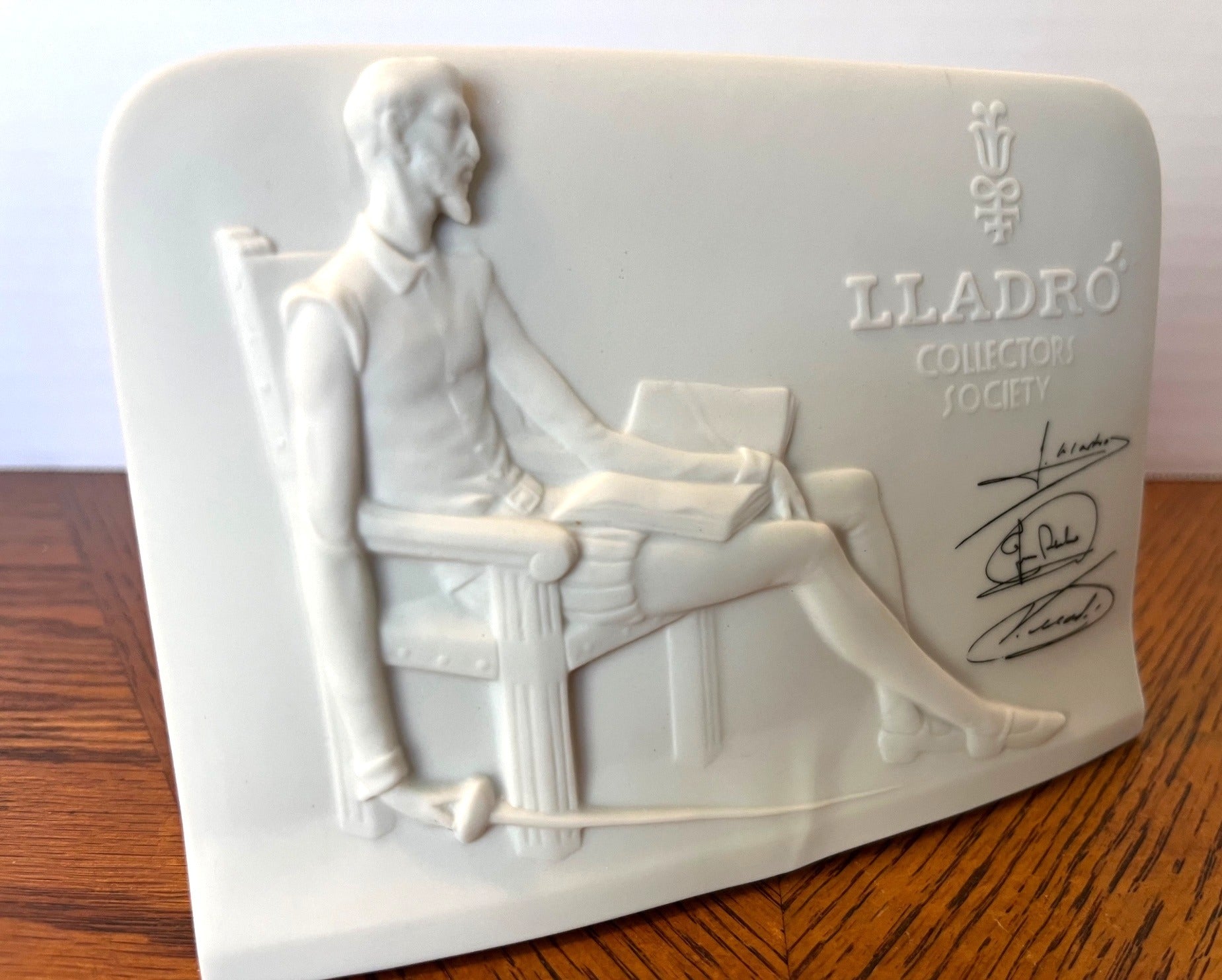 Lladro Don Quixote Collectors Society  Porcelain Plaque Signed Limited Edition 6" wide, 4" high