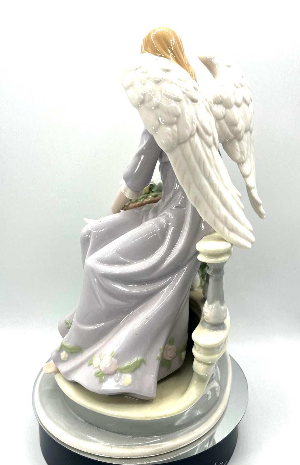 Member's Mark Hand-Painted Porcelain Angel Figurine With Flowers & Dove Decorative Collectible 12" tall