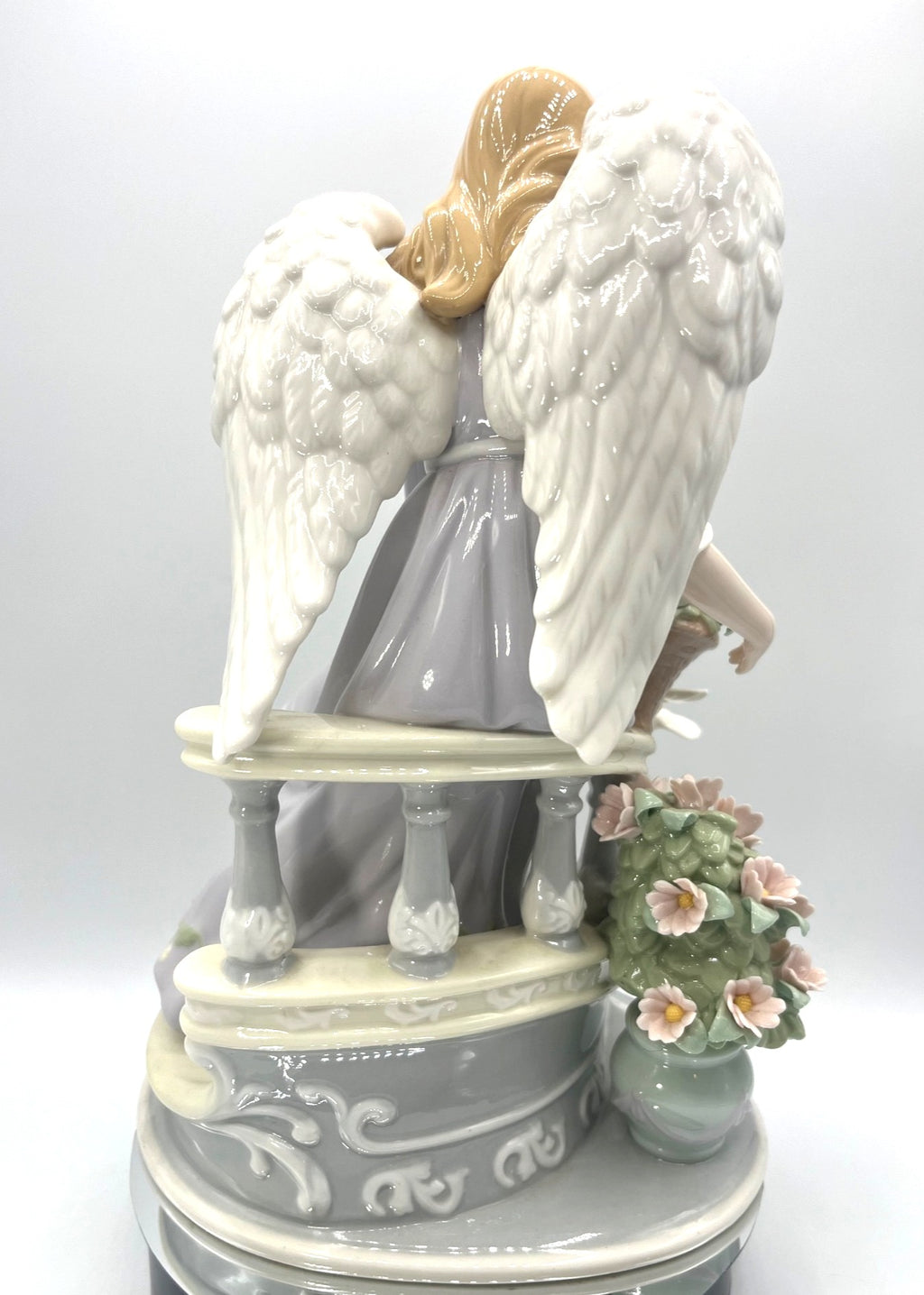 Member's Mark Hand-Painted Porcelain Angel Figurine With Flowers & Dove Decorative Collectible 12" tall