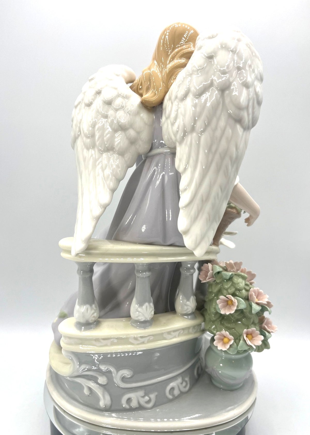 Member's Mark Hand-Painted Porcelain Angel Figurine With Flowers & Dove Decorative Collectible 12" tall