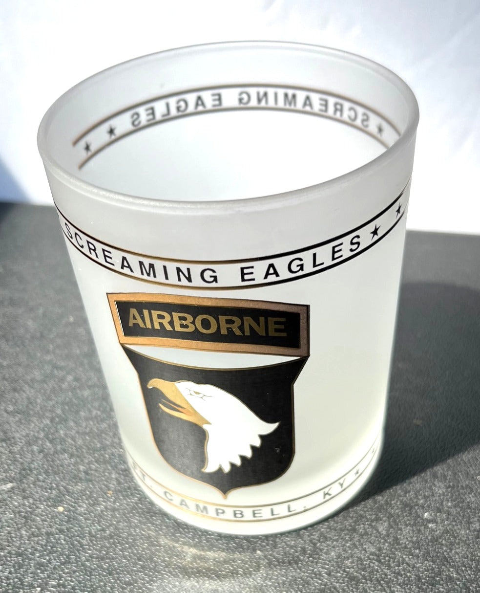 Frosted Glass US Army Screaming Eagles 101st Airborne Division Insignia Ft Campbell KY 4.25" Tall