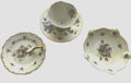 Vintage 1940's  Rosetti  Spring Violets Bone China 4 pc set Tea Cup w Saucer Bowl and Nappy Dish Made in Japan