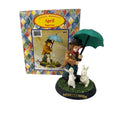 Little Emmett April Figurine With Bunnies And Umbrella in original box.