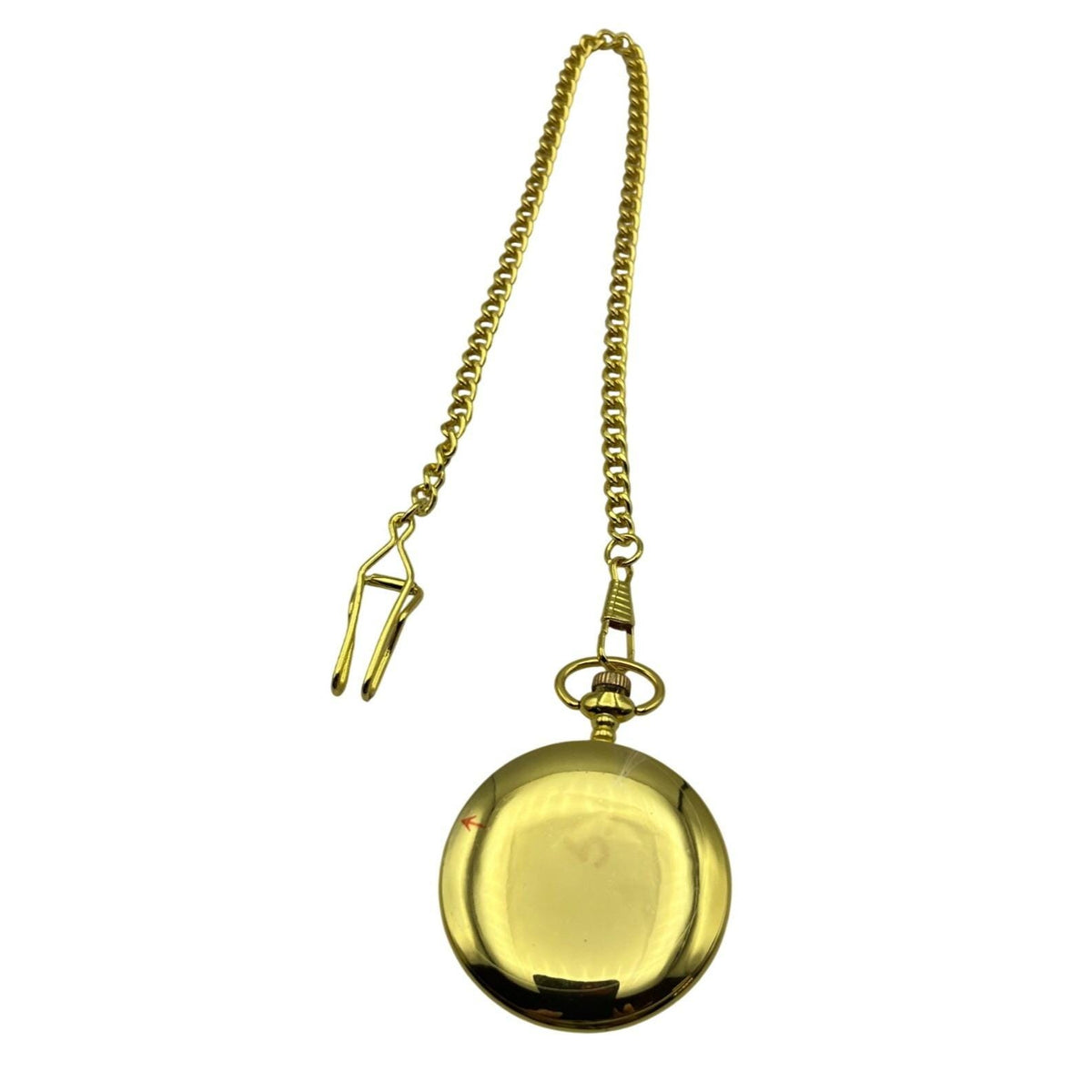 Gold Tone Pocket Watch With U.S. Presidential Seal Design & Chain