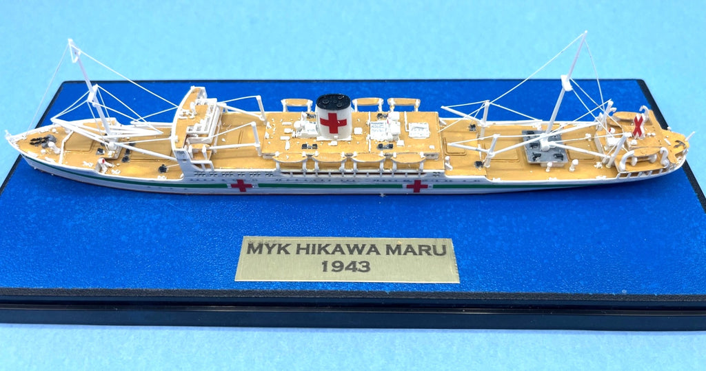 Model Ocean Liner Hospital Ship 1:700 Scale Hikawa Maru In Acrylic Display Case