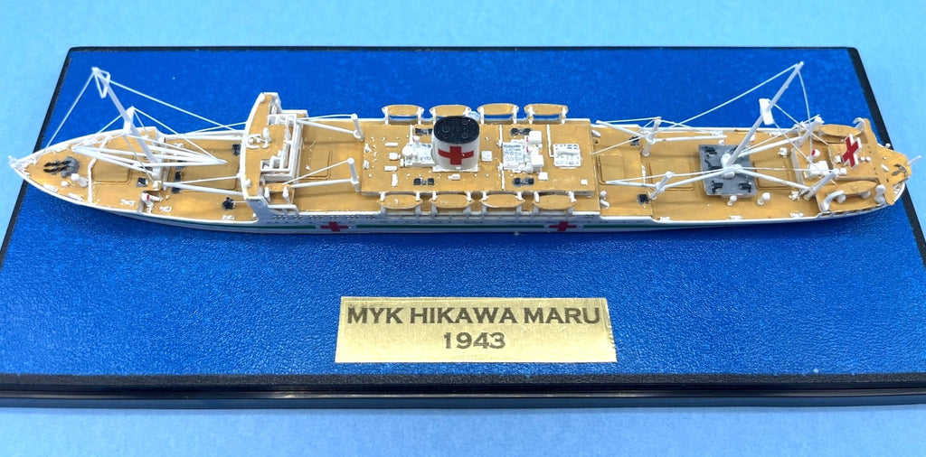 Model Ocean Liner Hospital Ship 1:700 Scale Hikawa Maru In Acrylic Display Case