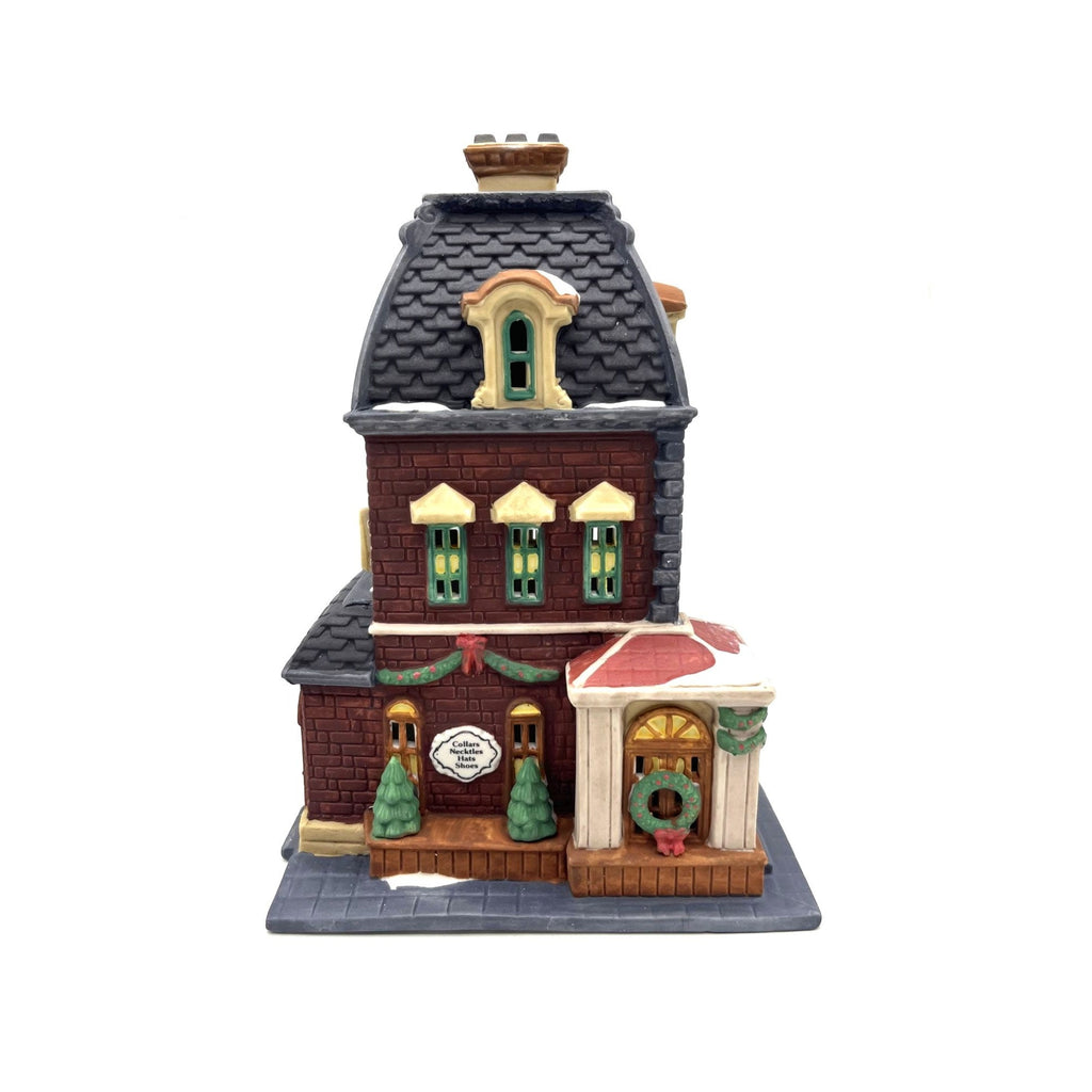 Heritage Village Collection Christmas In The City Series Haberdashery 1992 Handpainted Porcelain Building