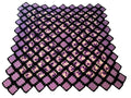 Antique Handmade Crochet Granny Square Blanket Throw Dark Purple Lilac 53 x 45 Inches