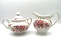Vintage Johnson Brothers  Floral Creamer & Sugar Bowl with Lid Set Made In England
