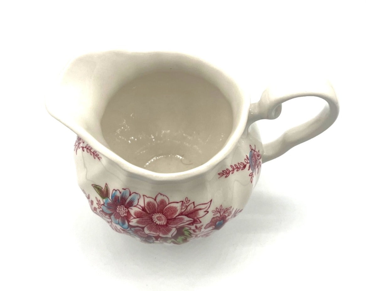 Vintage Johnson Brothers  Floral Creamer & Sugar Bowl with Lid Set Made In England