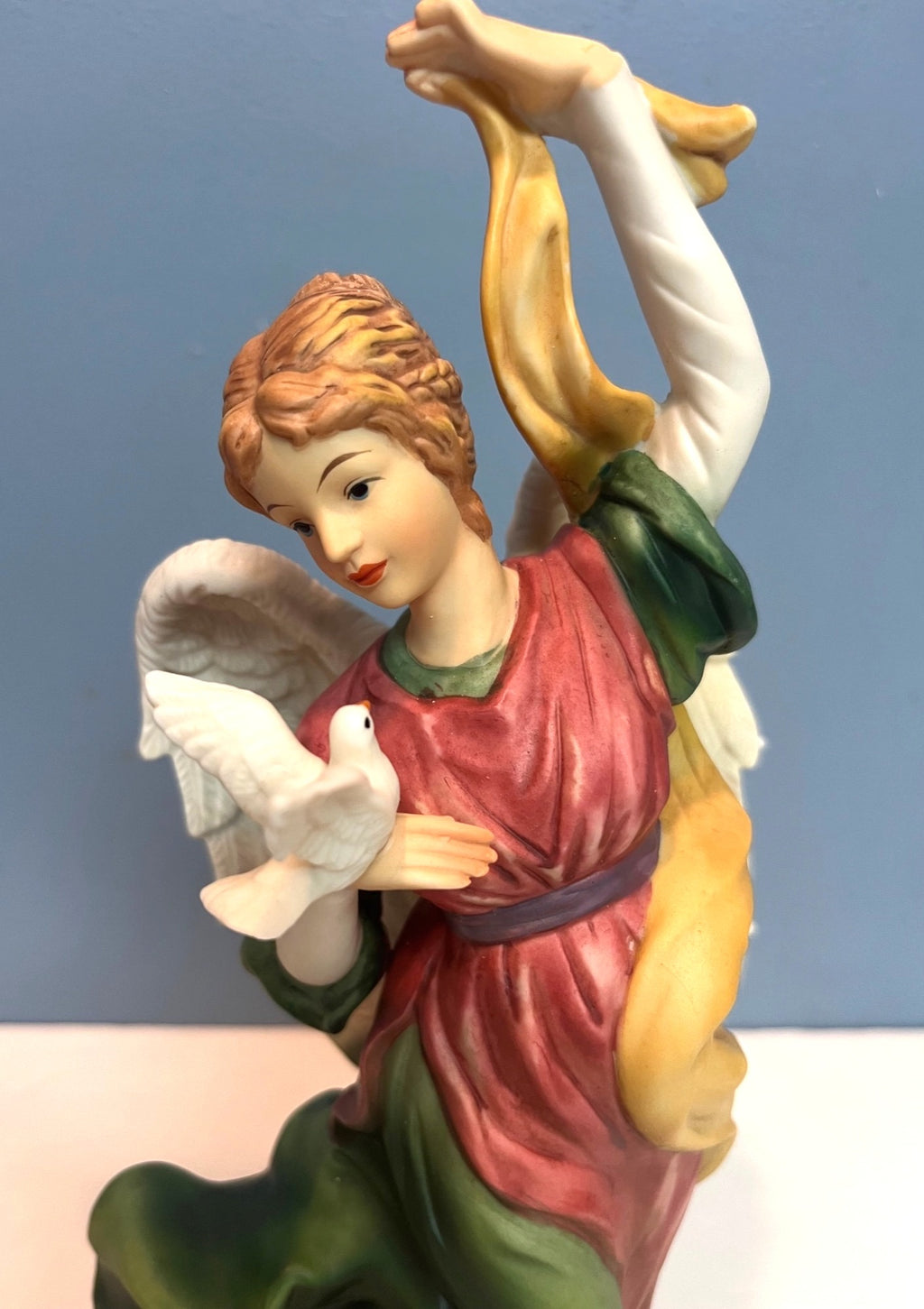 Grandeur Noel Nativity Porcelain Angels Figurines Set Of 2.  9 & 12 inches tall