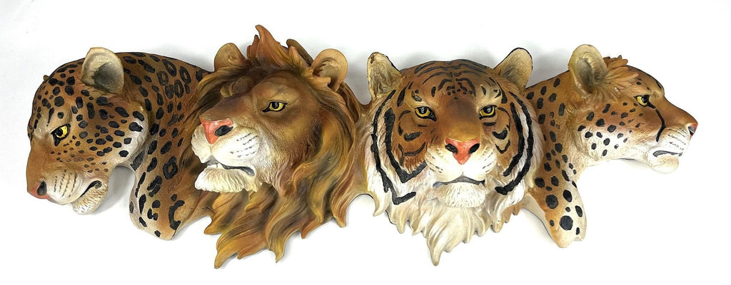 Safari Cats Dimensional Wall Art, Leopard, Lion, Tiger, Cheetah by Majestic Pride. Large Wall Art Touch of Class 26"W x 6"D x 9"H