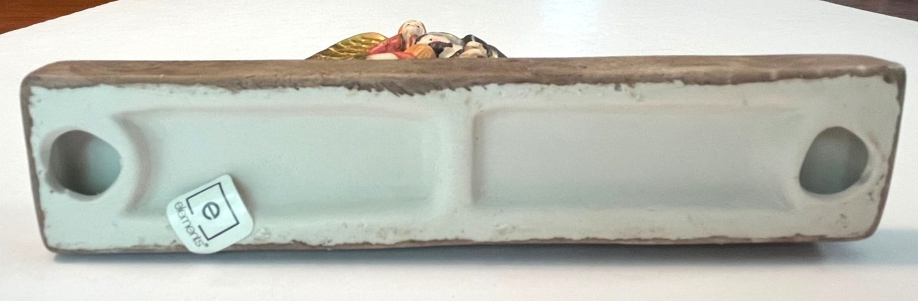Nativity Watercolor Figurine With "Hope" Design By Elements Mary Joseph Baby Jesus and Angel 7" wide 6.5" high