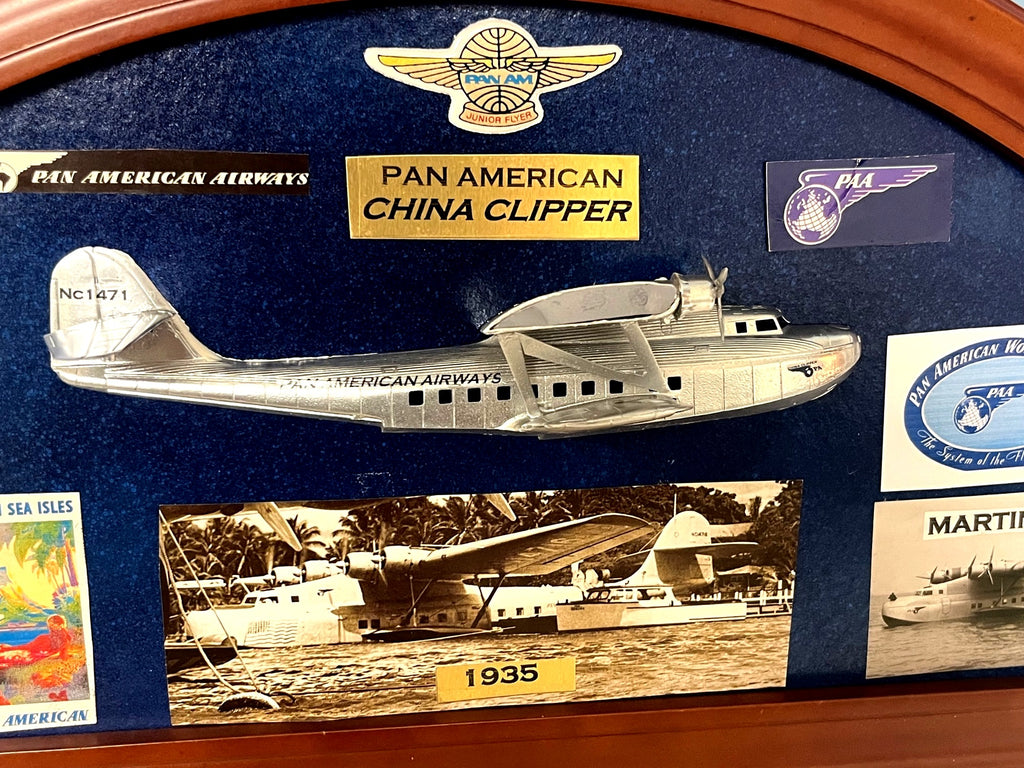 Pan American China Clipper Martin M-130 Wall Display With Images & Model Plane 20x10"