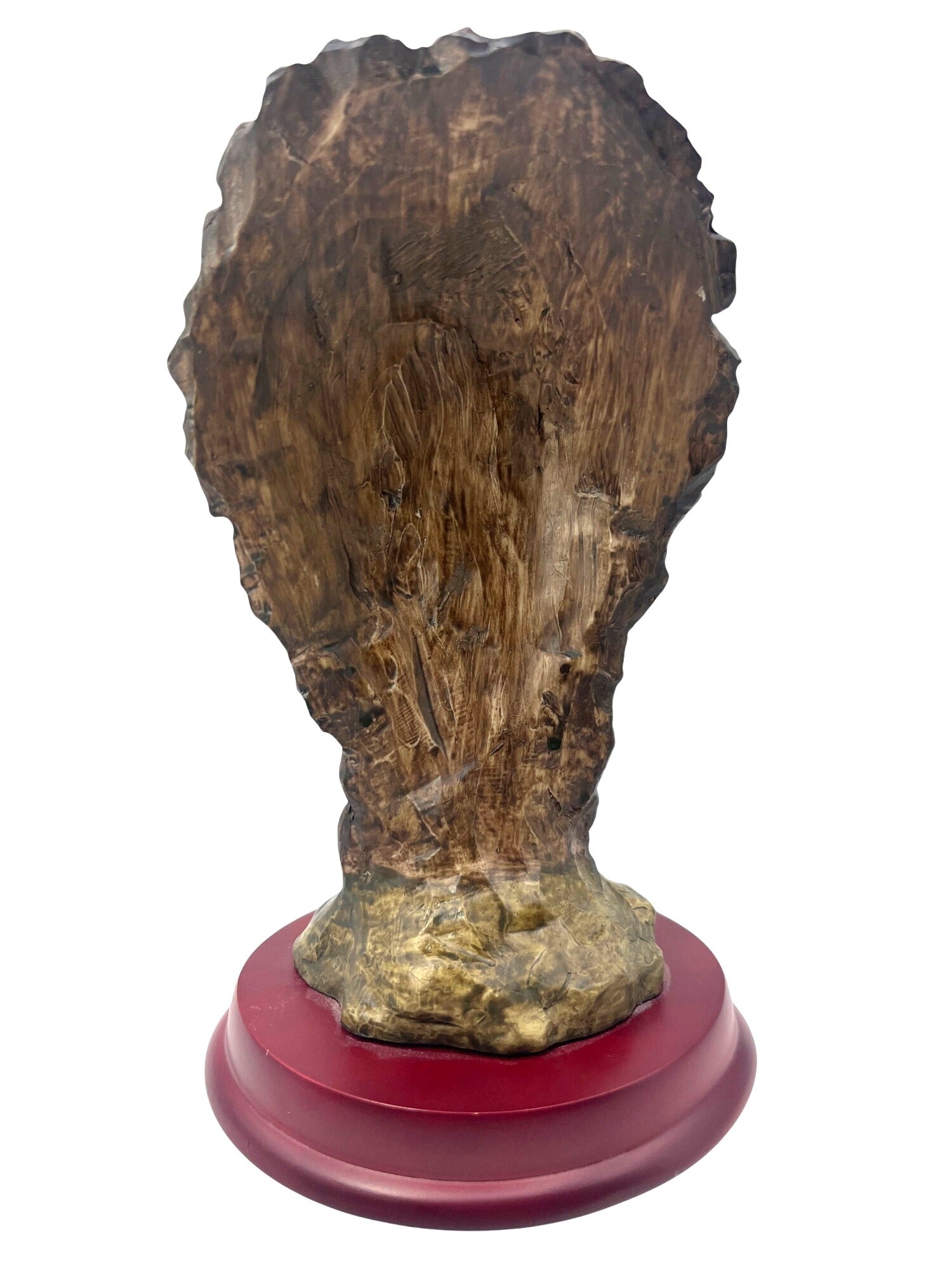 Buffalo Bust Sculpture On Wooden Base From Classic Wildlife Collection 7.5" tall