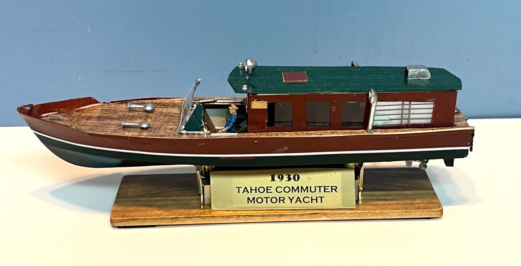 Model Boat1930 Tahoe Commuter Motor Yacht Cabin Cruiser with Display Stand