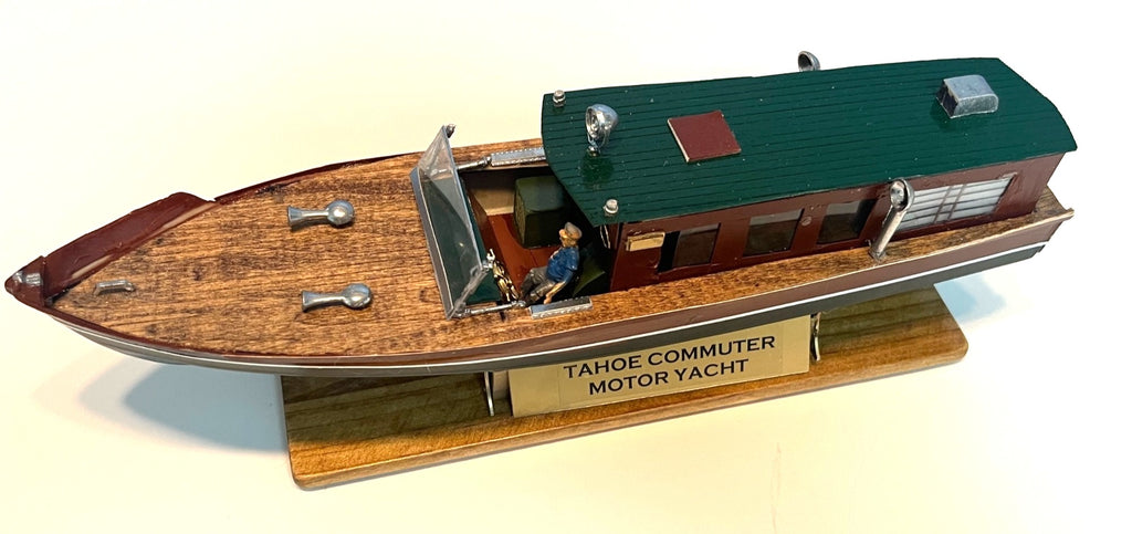 Model Boat1930 Tahoe Commuter Motor Yacht Cabin Cruiser with Display Stand