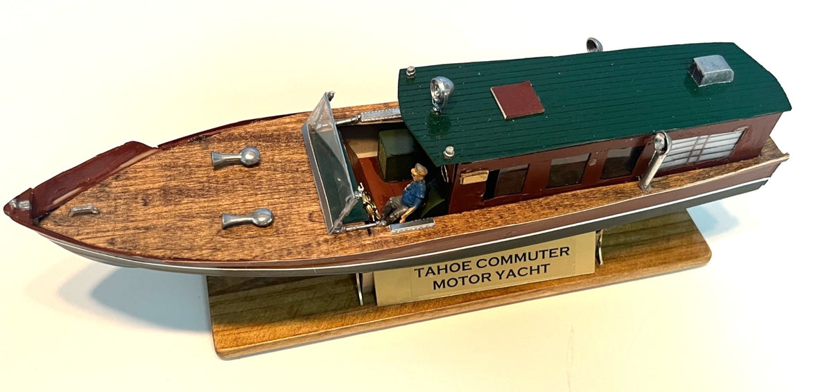 Model Boat1930 Tahoe Commuter Motor Yacht Cabin Cruiser with Display Stand