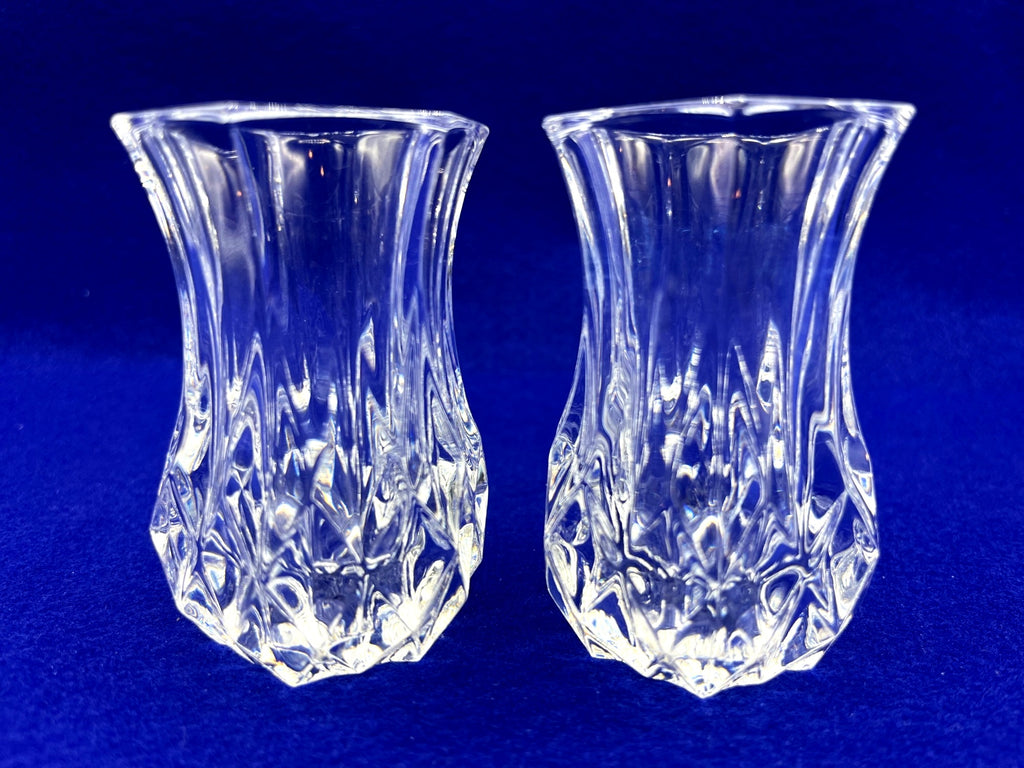 Cristal DArques Longchamp 24% Lead Crystal Mini Vases Set Of 2 Elegant Design 3.25"