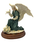 Vintage Angel "Unspoken Word" Figurine With Doves by A Belcari Signed On Wooden Base Made in Italy