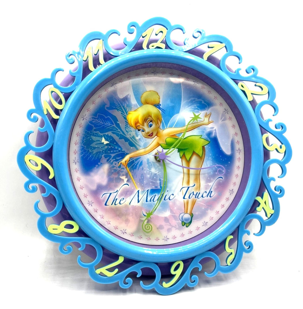 Disney Tinker Bell "Pretty Little Pixie" and "The Magic Touch" Decorative Wall Clock 2 Holographic Images