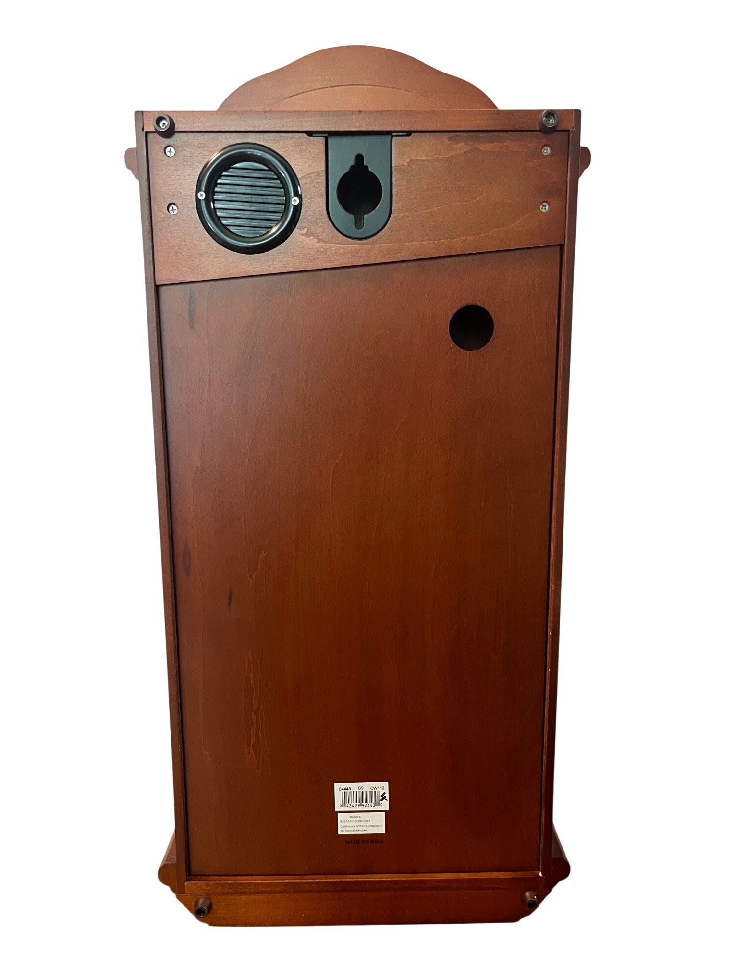 Bulova Baronet Wooden Pendulum Wall Clock Vienna-style Dial Battery Chime Settings 22.5" high 12" wide