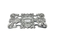 Decorative Silver Cast Metal Trivet With Ornate Scrollwork Design 9.5" x 4.75"