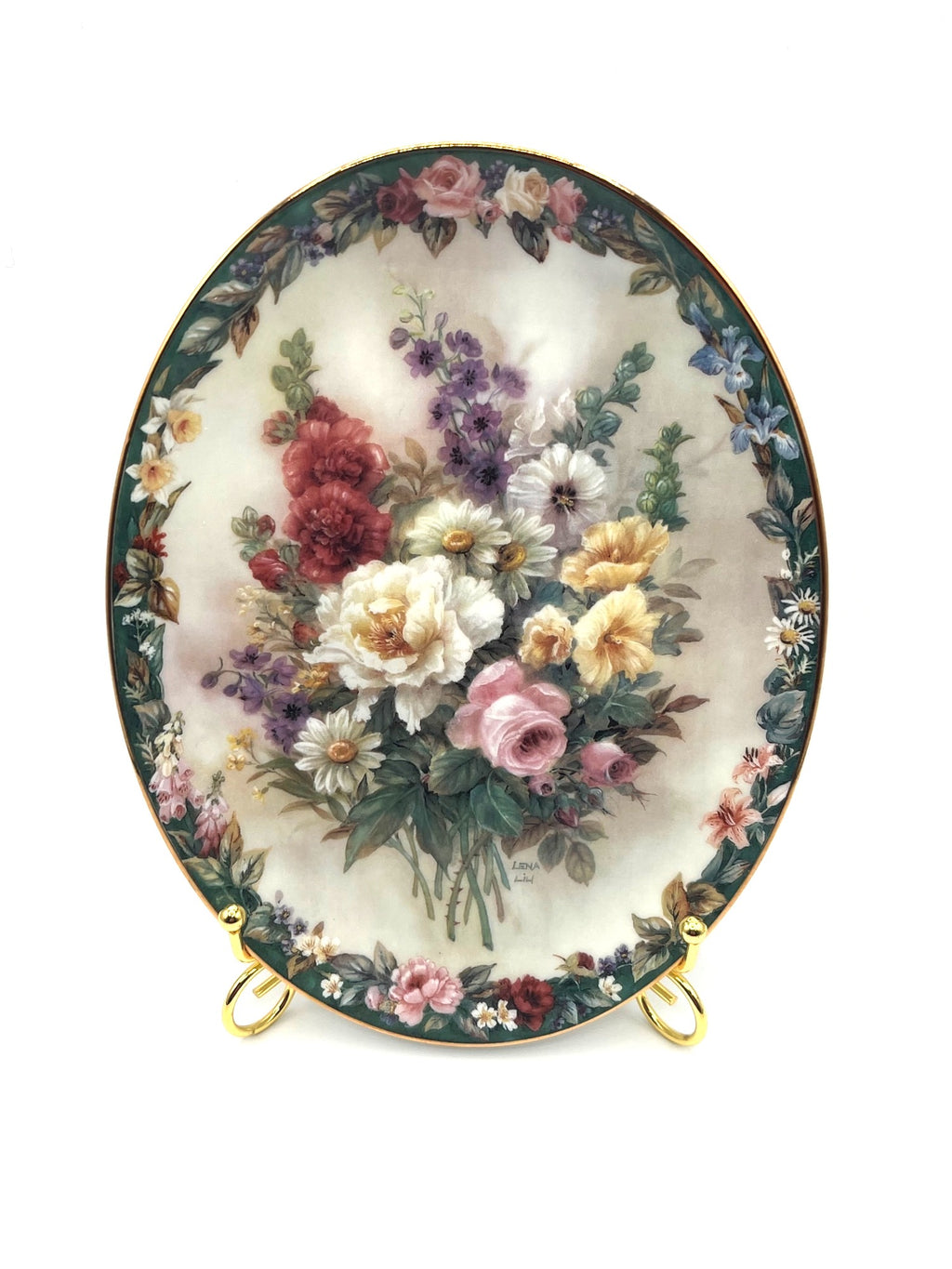 Lena Liu Remembrance Floral Cameo Bradford Exchange Limited Edition Decorative Plate