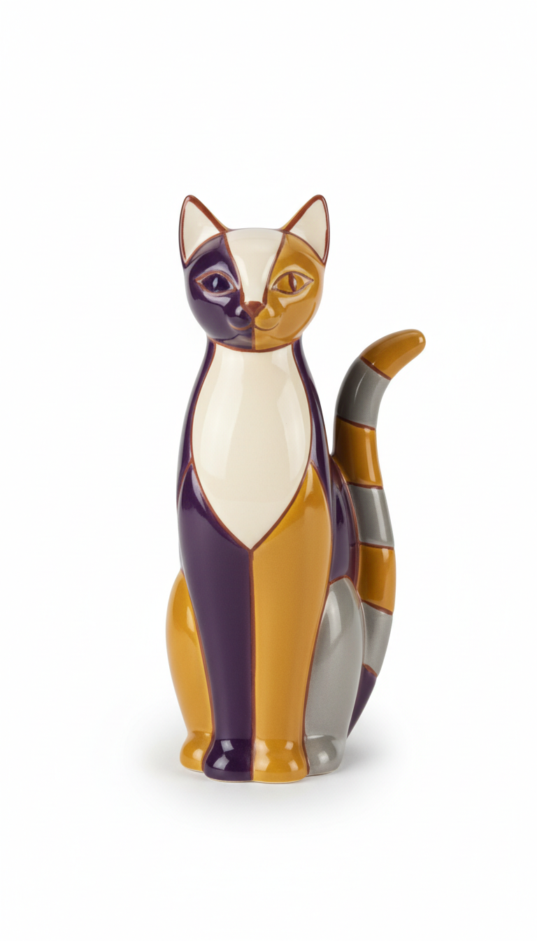 Ceramic Art Deco Cat Figurine