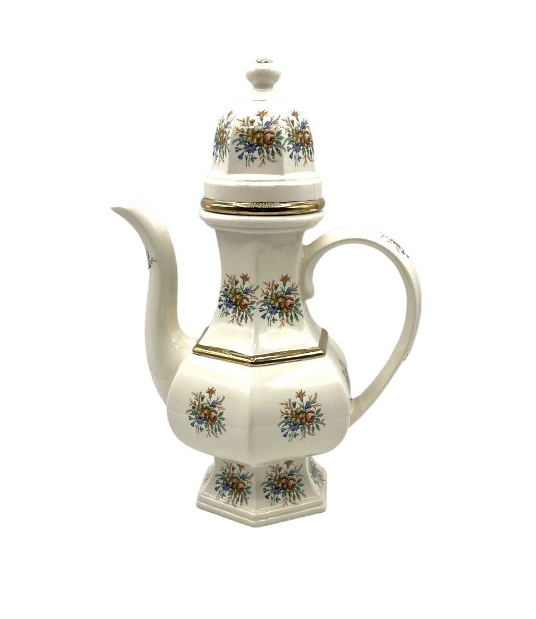 Vintage Victorian Floral Porcelain Teapot With Lid