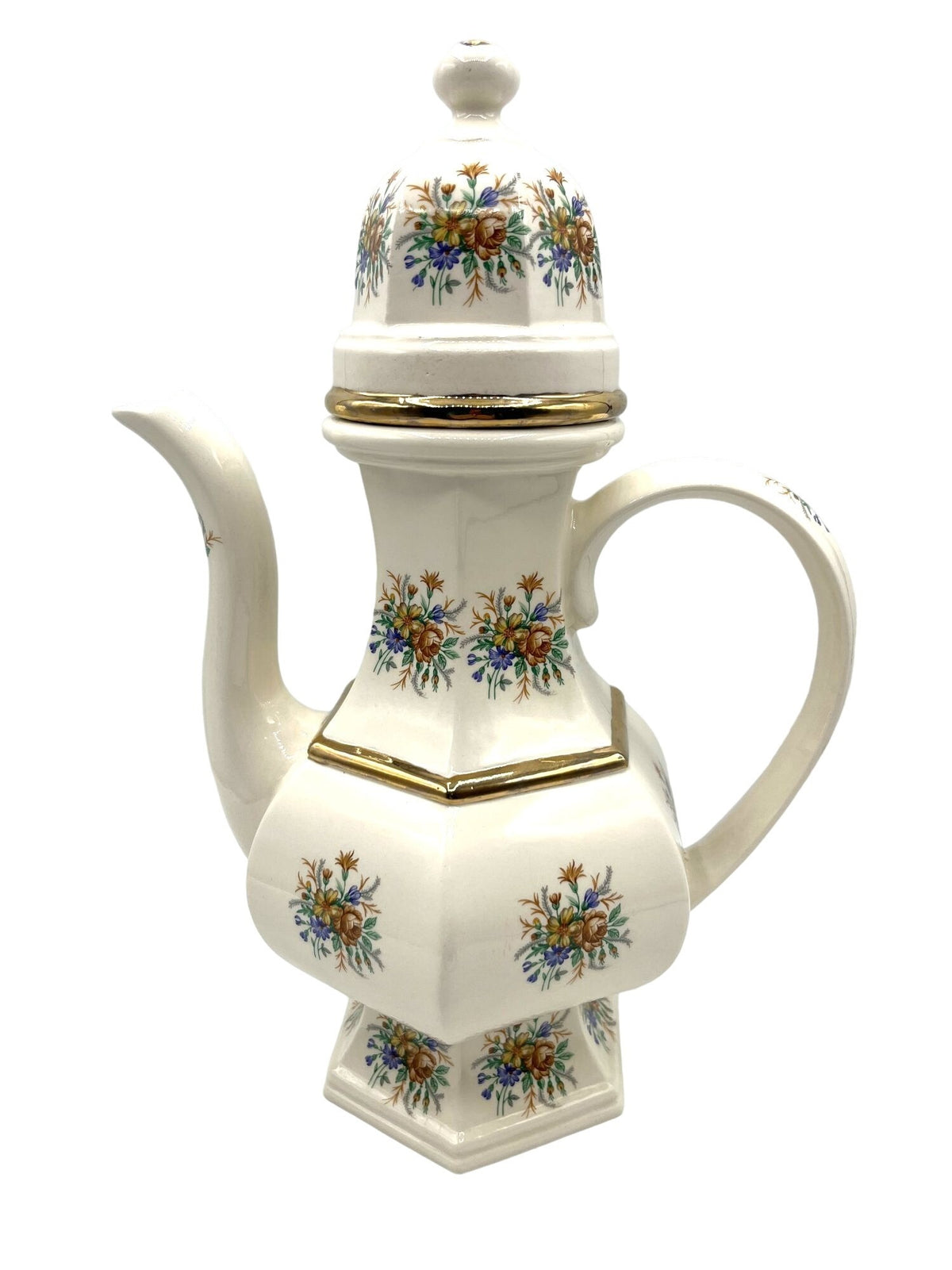 Vintage Victorian Floral Porcelain Teapot With Lid