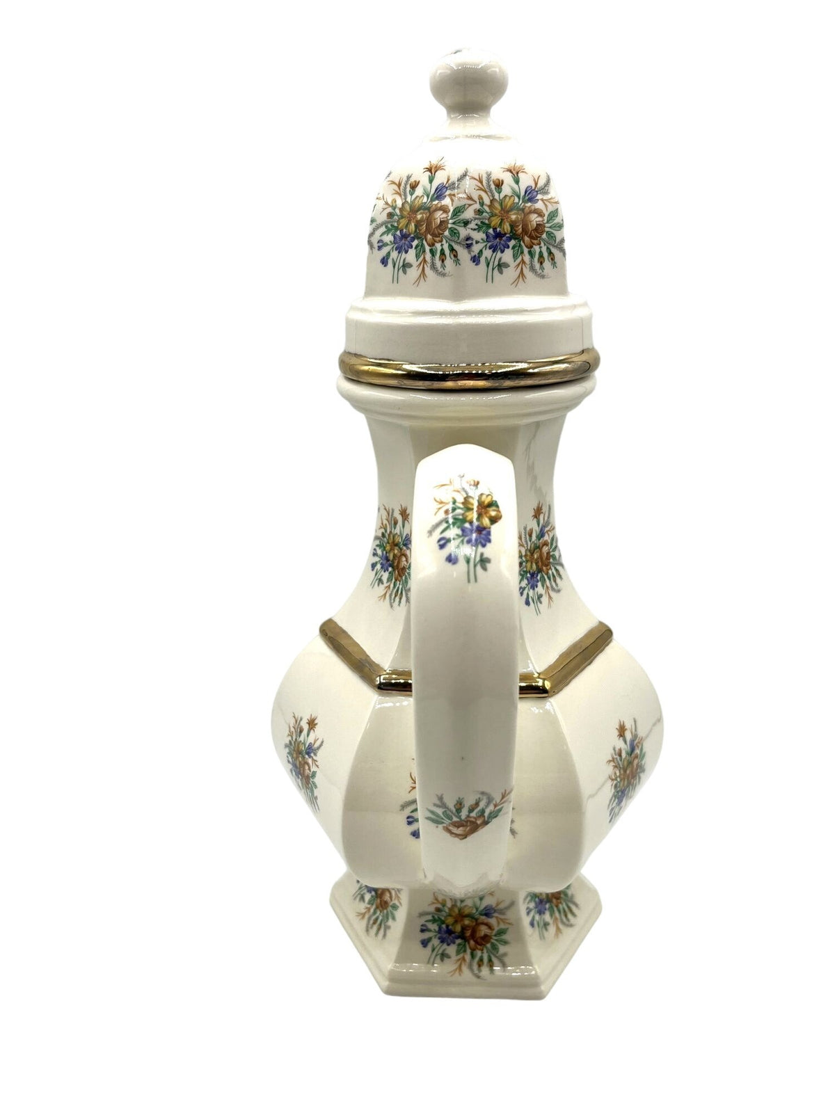 Vintage Victorian Floral Porcelain Teapot With Lid