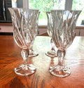 Oneida Crystal Afterglow Pattern Water Goblets Made in Germany Set Of 4 7.5" tall