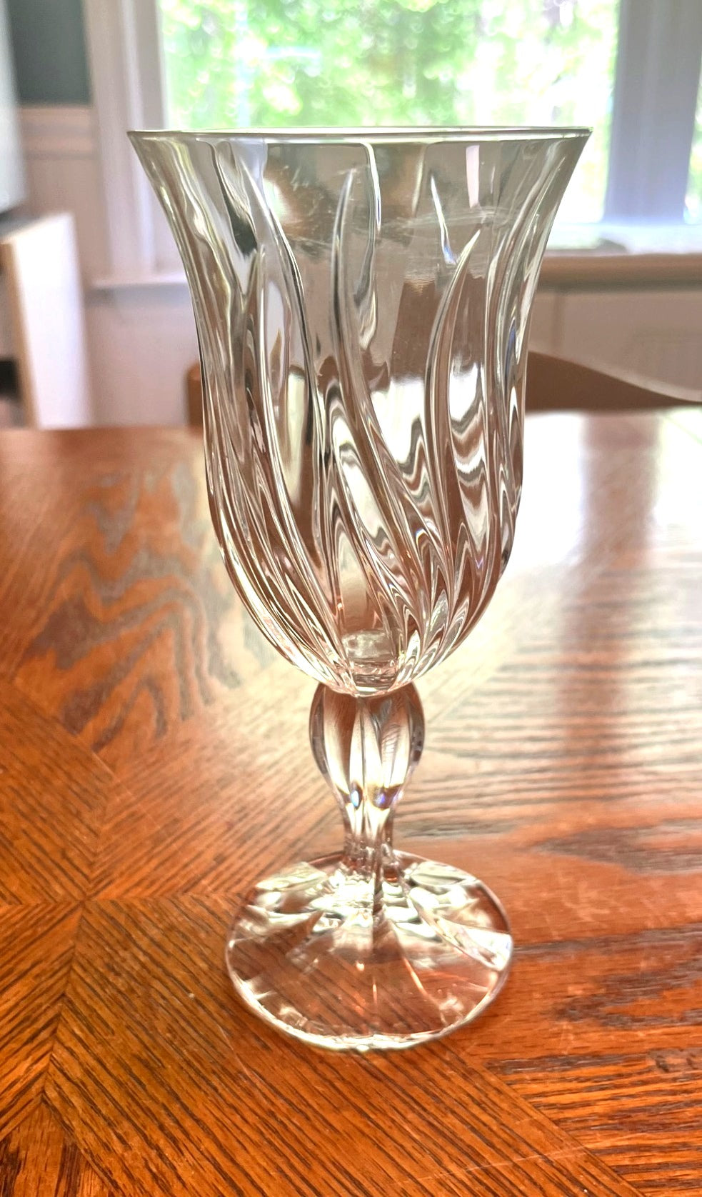 Oneida Crystal Afterglow Pattern Water Goblets Made in Germany Set Of 4 7.5" tall