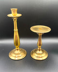 Two Pottery Barn Arlington Brass Candle Holders For Taper Or Pillar Candles