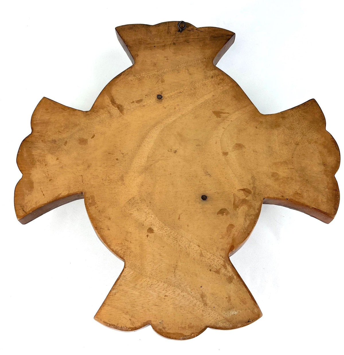 Vintage Cross and Face of Jesus Hand Carved Solid Wood. 14" x 16" x 3.5"