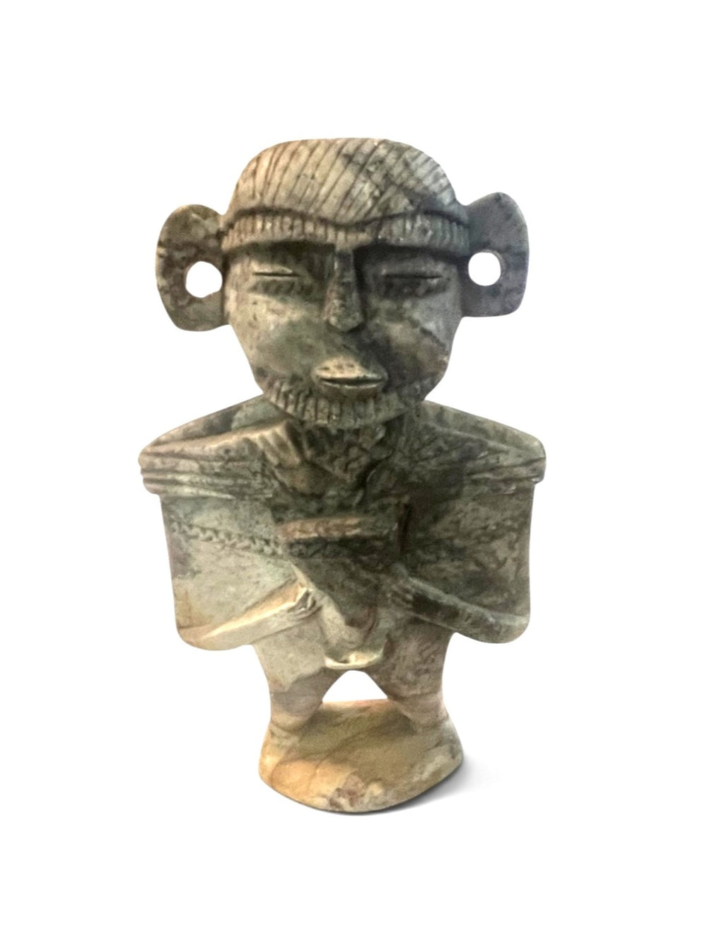 Rare Vintage Hand Carved Stone Pre-Columbian or Hongshan Style Figure 7 inches