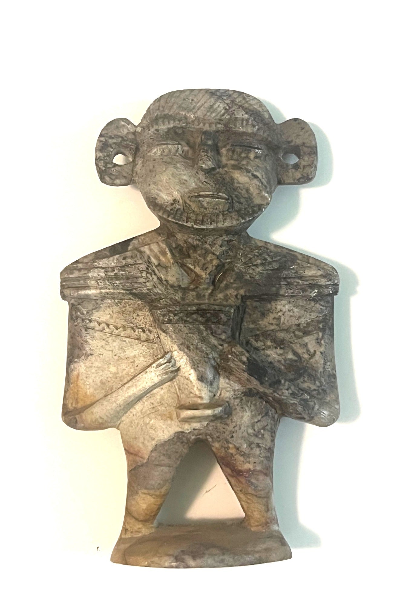 Rare Vintage Hand Carved Stone Pre-Columbian or Hongshan Style Figure 7 inches