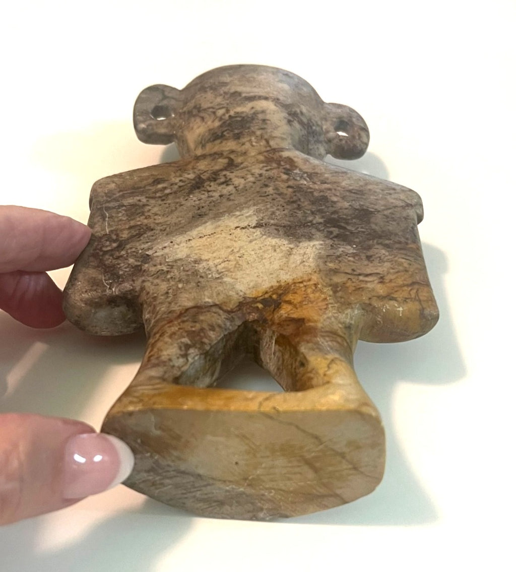Rare Vintage Hand Carved Stone Pre-Columbian or Hongshan Style Figure 7 inches