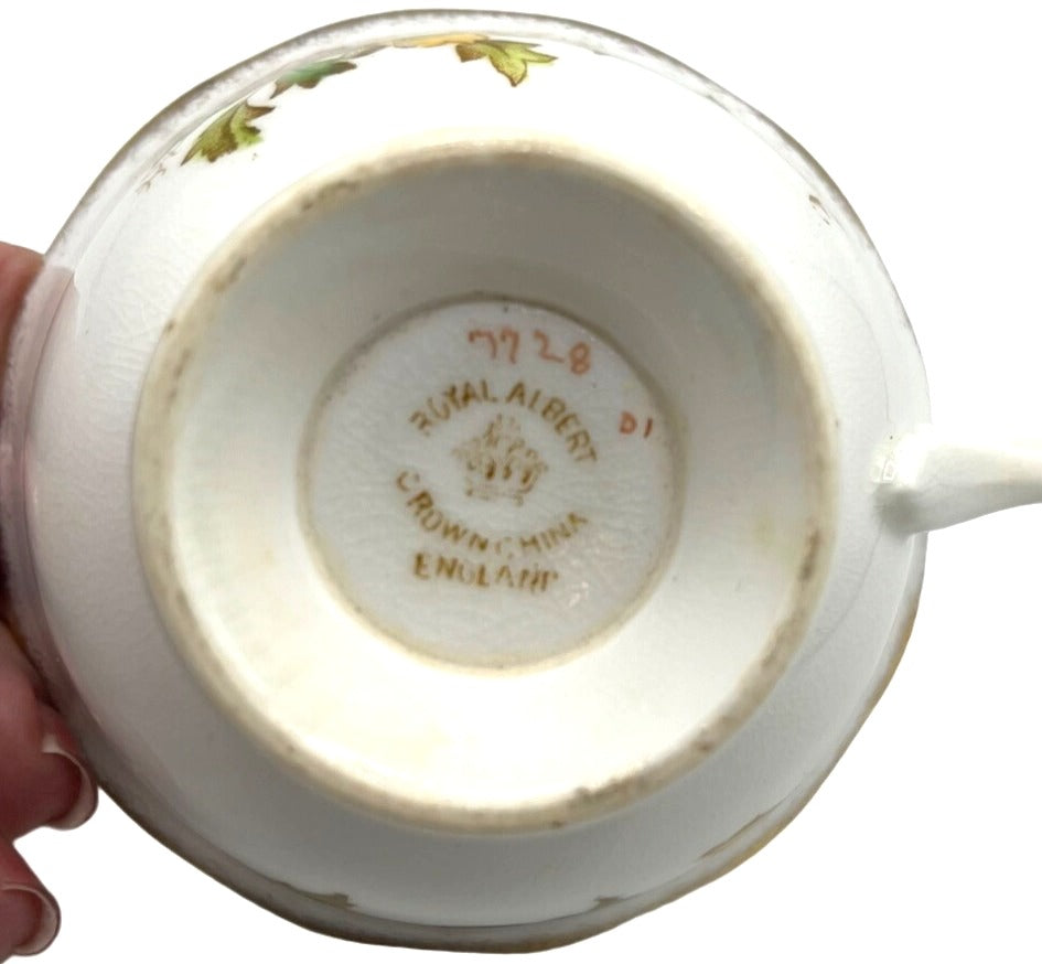 Royal Albert Bone China Floral Teacup With Gold Trim Made In England Vintage Collectible Fine Porcelain