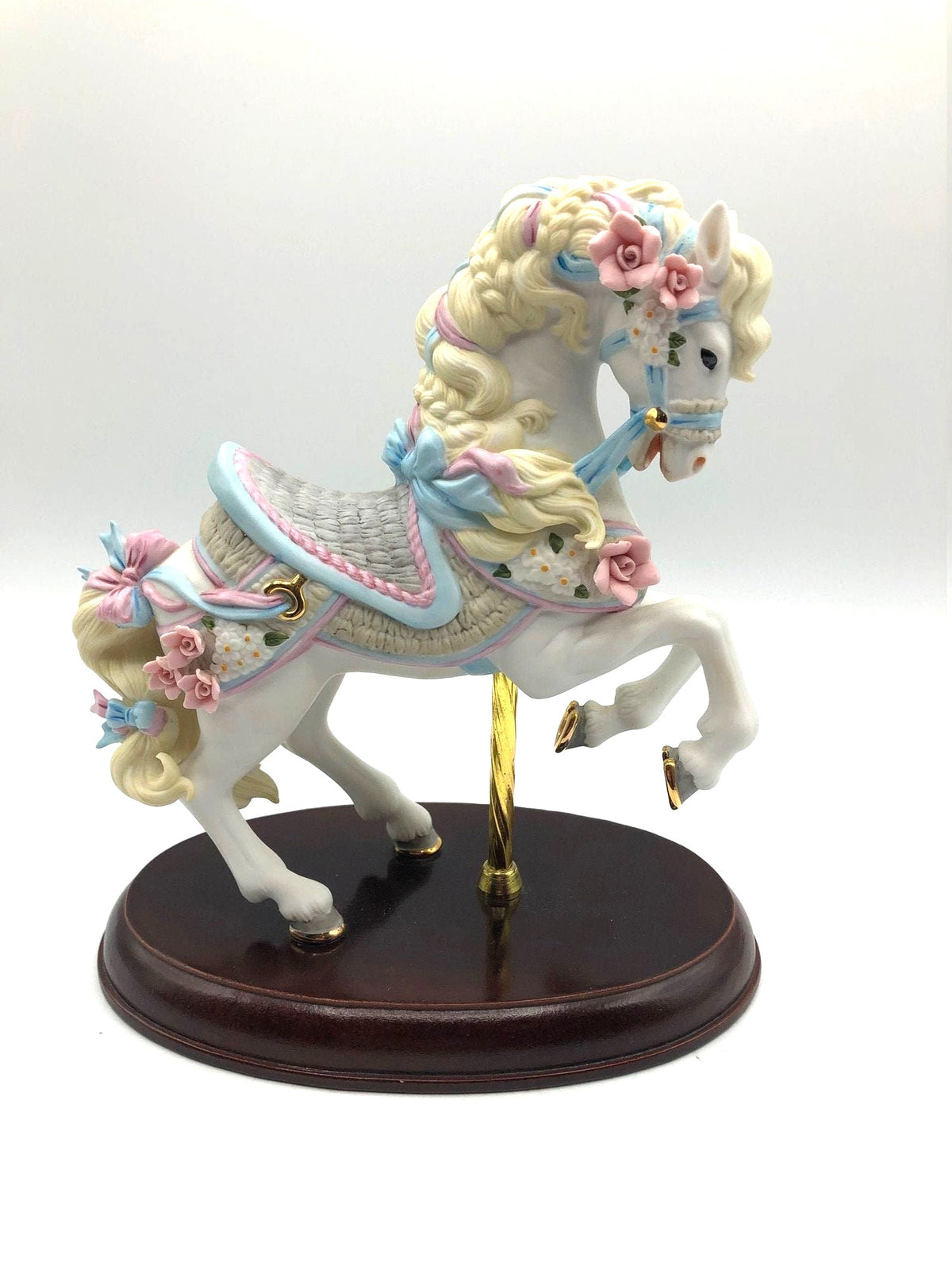 Rare Vintage 1987 Lenox Carousel Horse. First in a series of Legacy Edition Horses. Porcelain w 24 karat gold accents. 4.5" x 7.5" x 9" tall