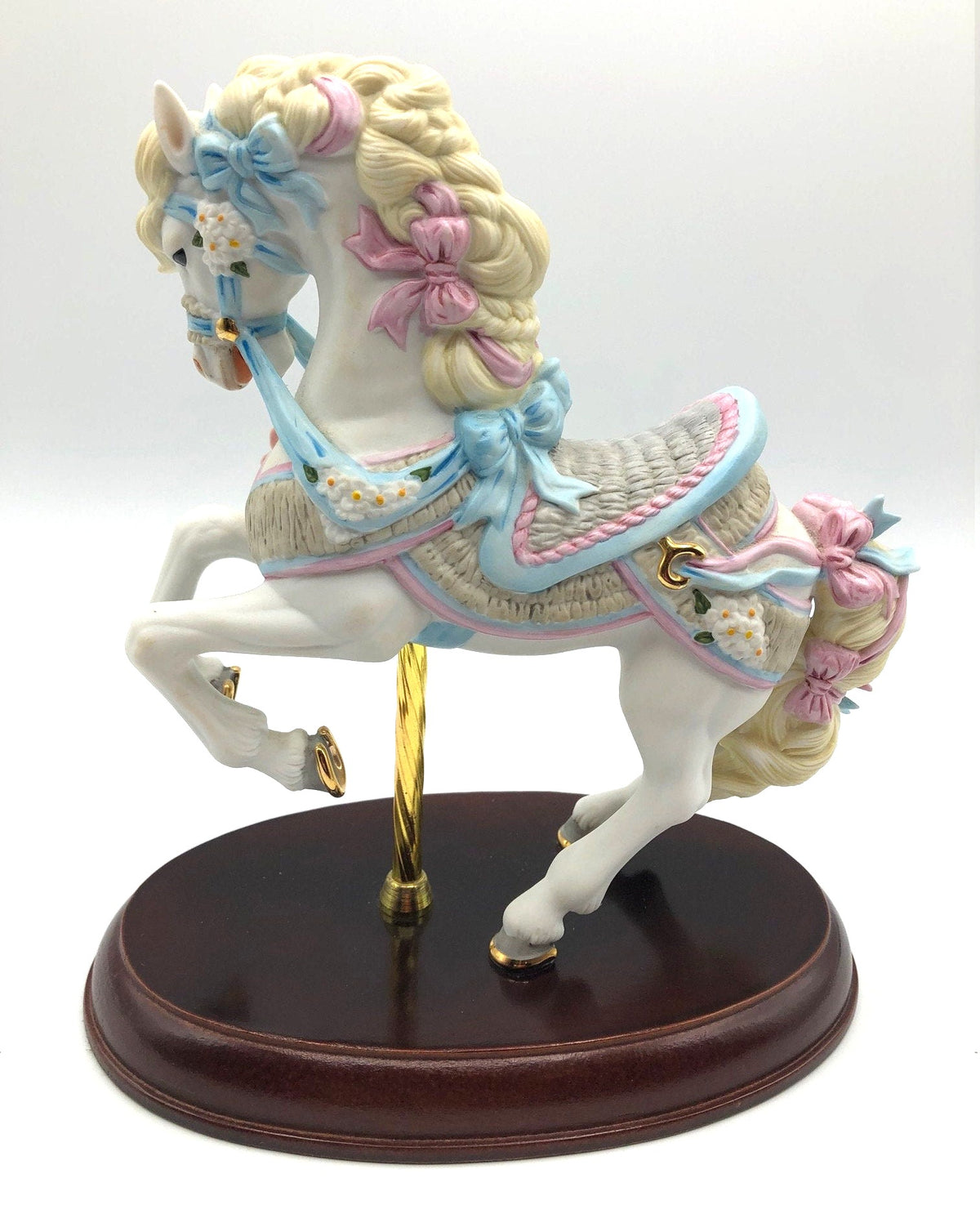 Rare Vintage 1987 Lenox Carousel Horse. First in a series of Legacy Edition Horses. Porcelain w 24 karat gold accents. 4.5" x 7.5" x 9" tall